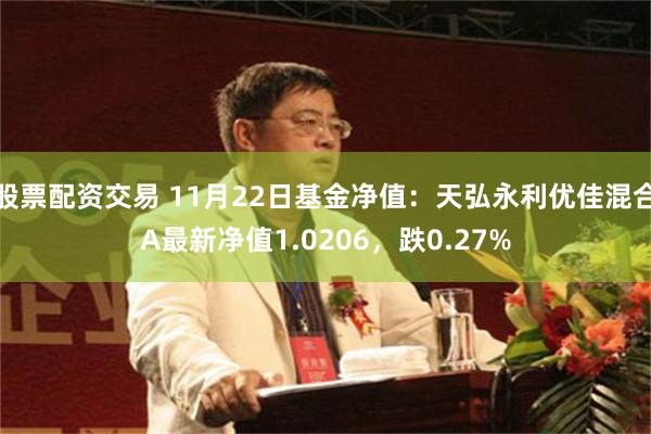 股票配资交易 11月22日基金净值：天弘永利优佳混合A最新净值1.0206，跌0.27%