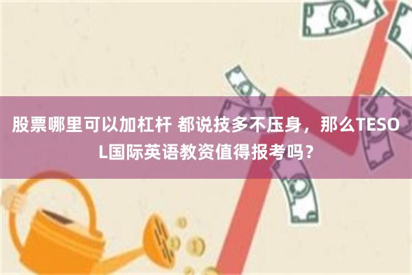 股票哪里可以加杠杆 都说技多不压身，那么TESOL国际英语教资值得报考吗？