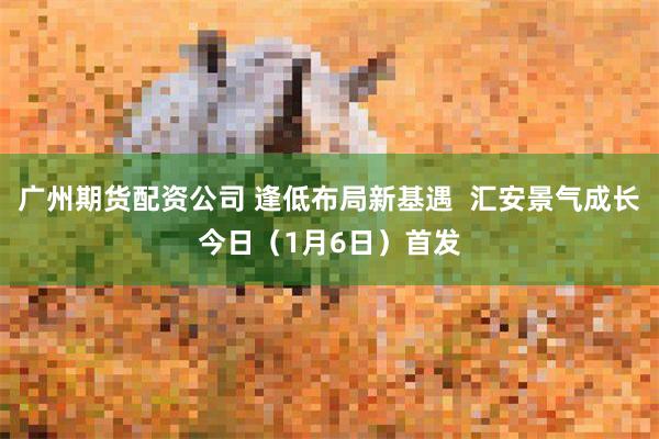 广州期货配资公司 逢低布局新基遇  汇安景气成长今日（1月6日）首发