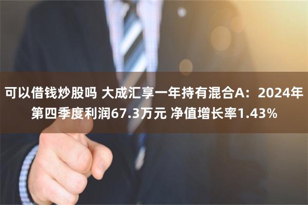 可以借钱炒股吗 大成汇享一年持有混合A：2024年第四季度利润67.3万元 净值增长率1.43%